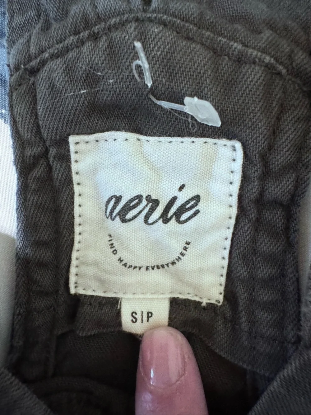 aerie Black Grey Denim Short Overalls - Picture 7 of 8